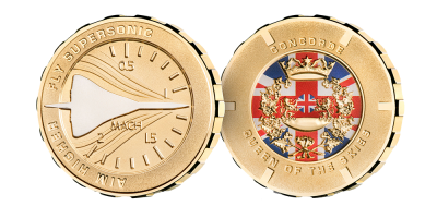 Concorde 40th Anniversary Medal presented with genuine piece of Concorde 