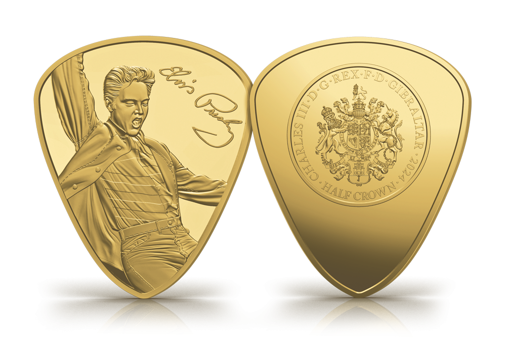 The Official Elvis Presley Gold Layered Plectrum Coin