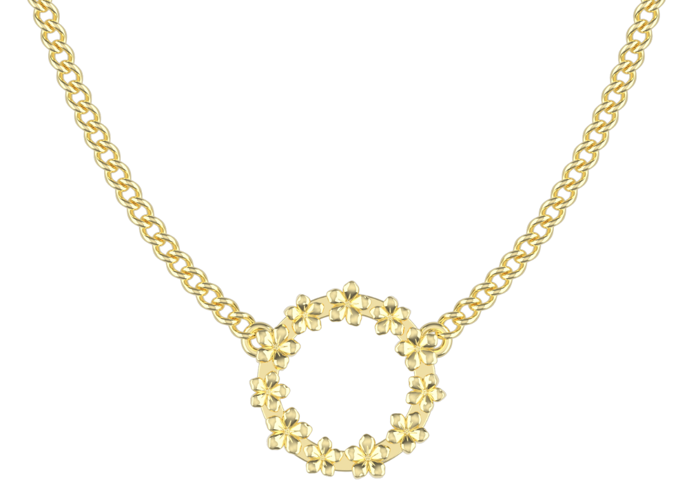 The Forget-Me-Not 'Wreath' 9-carat Gold Necklace