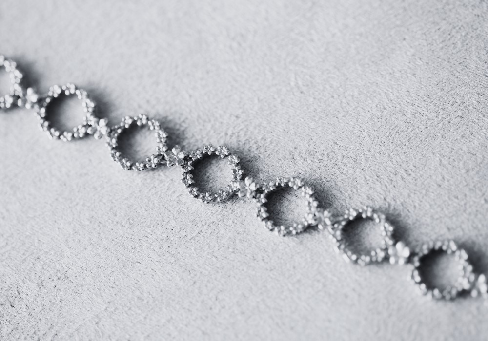   The Forget-Me-Not 'Wreath' Silver Link Bracelet