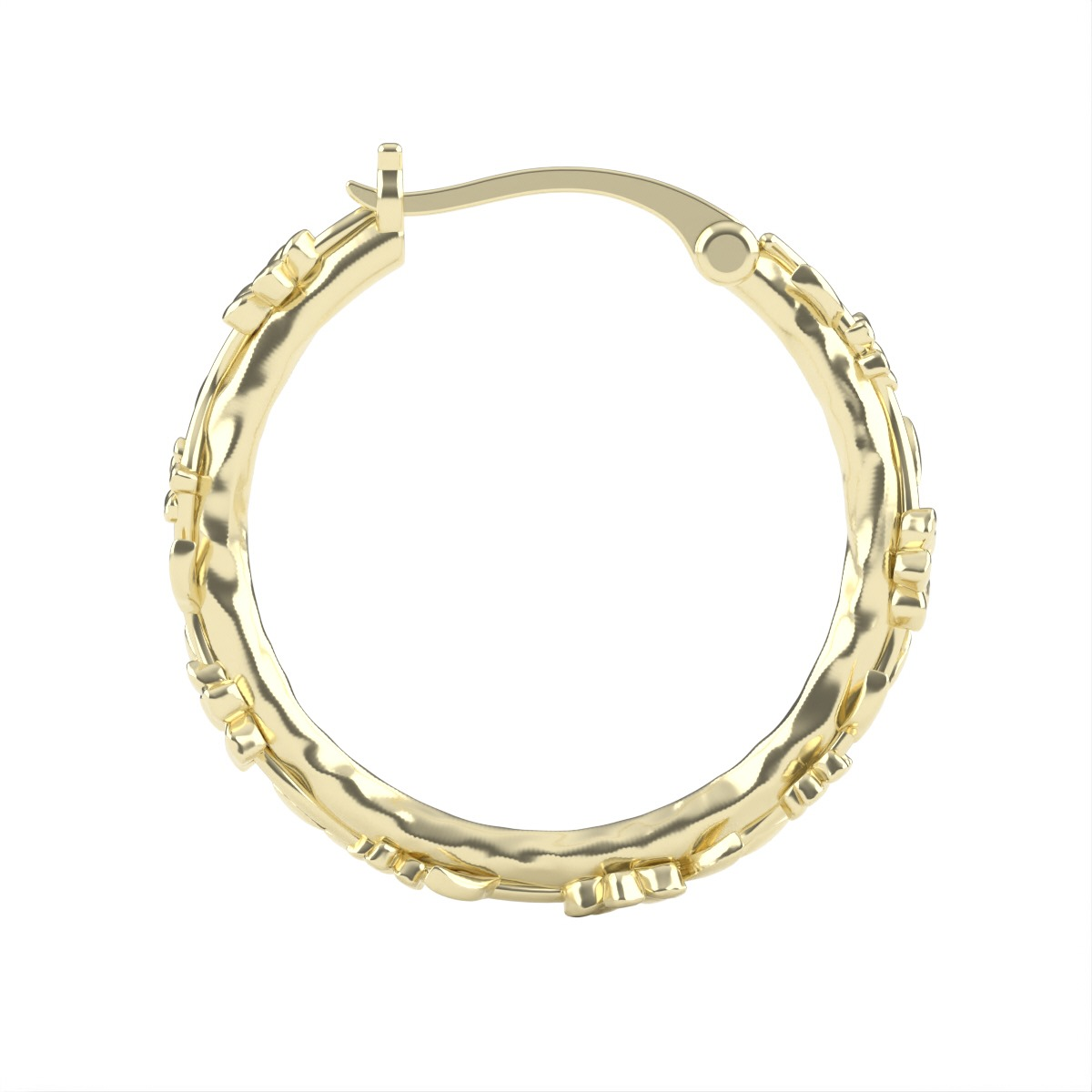 The Forget-Me-Not 'Wreath' Silver Hoop Earrings Layered in 18-carat Fairmined Gold