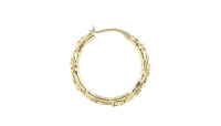 The Forget-Me-Not 'Wreath' Silver Hoop Earrings Layered in 18-carat Fairmined Gold