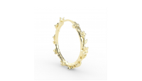 The Forget-Me-Not 'Wreath' Silver Hoop Earrings Layered in 18-carat Fairmined Gold