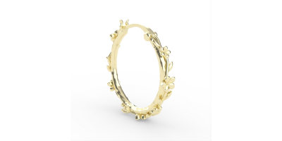 The Forget-Me-Not 'Wreath' Silver Hoop Earrings Layered in 18-carat Fairmined Gold