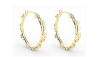 The Forget-Me-Not 'Wreath' Silver Hoop Earrings Layered in 18-carat Fairmined Gold