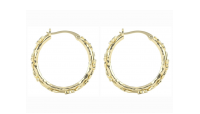 The Forget-Me-Not 'Wreath' Silver Hoop Earrings Layered in 18-carat Fairmined Gold