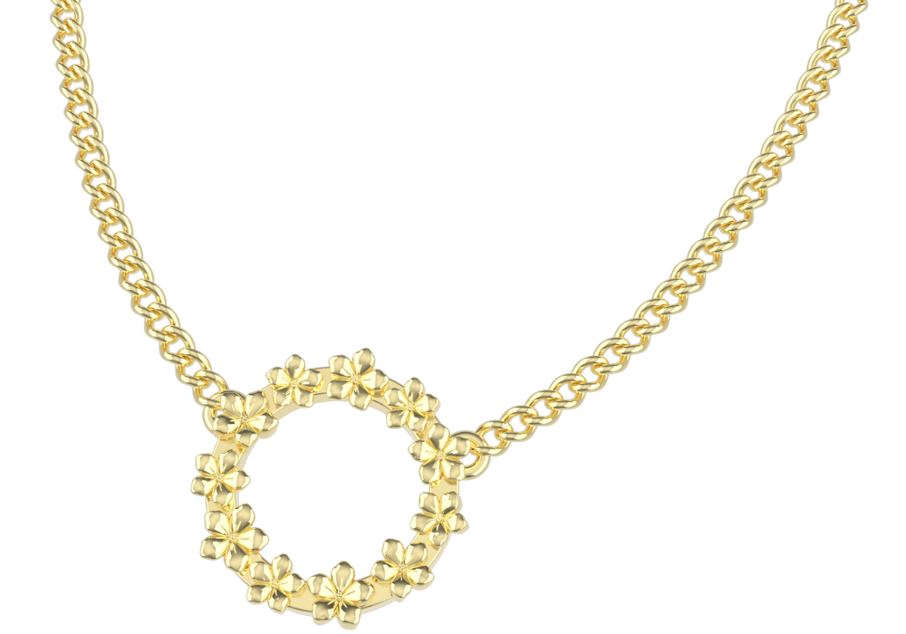 The Forget-Me-Not 'Wreath' Silver Necklace Layered in Fairmined Gold