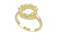 The Forget-Me-Not 'Wreath' Silver Ring Layered in Fairmined Gold (SIZE K)