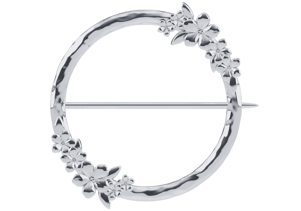 The Forget-Me-Not 'Wreath' Silver Brooch