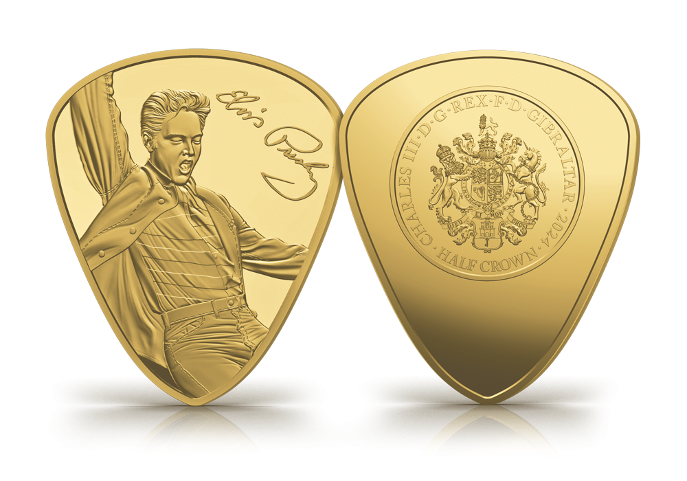   The Official Elvis Presley Fairmined Gold Layered Plectrum Coin 