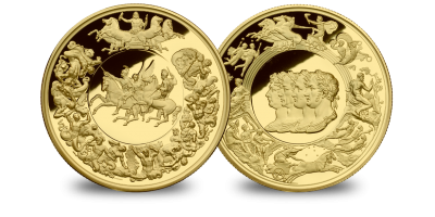 Waterloo Giant Gold Layered Medal 